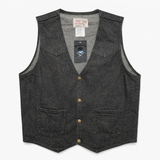 Vintage 70s Black Denim Western Vest