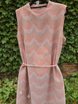 Vintage 70s Orange and Metallic Silver Maxi Dress