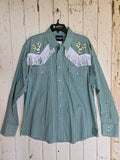 Unforgiven Upcycled Cactus Green Plaid Western