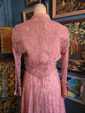 Vintage 50s Dusty Rose Lace Dress with Jacket
