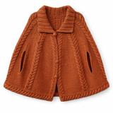 Vintage 60's Brown Hand Knit Shawl Cape