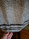 Vintage 70 Black and White Heart Shaped Leaf Dress