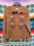 Vintage 90s Suede Chain Stitch Shirt