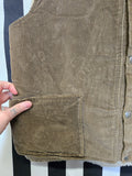 Vintage 70s Brown Corduroy and Leather Western Vest