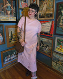 Vintage 90s Pink Rose Embroidered Dress