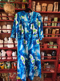 Vintage 70s Blue and Green Sears Hawaiian