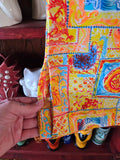 Vintage 70s Yellow and Orange Dragon Print Shirt