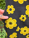 Vintage 60s black and yellow daisy dress