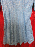 Vintage 50s Pastel Blue Lace Formal Dress