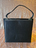 Vintage 50s Beaded & Cross Stitch black evening bag
