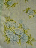 Vintage 50s white and blue daisy print silk scarf
