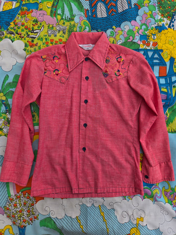 Vintage Kids Red Western Shirt
