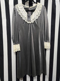 Vintage 60s Silver Dress with Ruffle