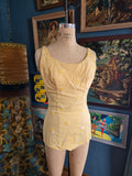 Vintage 60s Cole of California Yellow Gingham Swimsuit