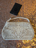 Vintage 30s White Art Deco Small beaded evening Bag