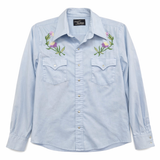 Vintage 70s Blue Floral Western Shirt