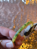 Vintage 60s Yellow & Green Bakelite Bangle Bracelet