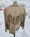 Vintage 50s Deerskin Leather Fringe Coat