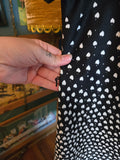 Vintage 70 Black and White Heart Shaped Leaf Dress