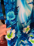 Vintage 70s Blue and Green Sears Hawaiian