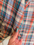 Unforgiven Upcycled Rose Orange Green Plaid Western