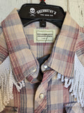 Unforgiven Upcycled Skull Cowboy Red Plaid Western