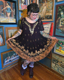 Vintage 90s Brown Bleach Tie Dye Hippie Dress