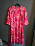 Vintage Volup Pink Polyester Abstract Dress