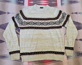 Vintage 70's Tan & Brown Snowflake Sweater