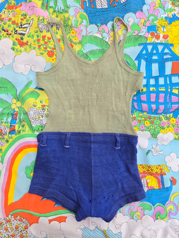 Vintage AS IS 20s wool kids swimsuit
