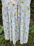 Vintage 60s White Peacock Novelty Print Dress