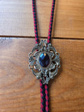 Unforgiven Ornate Gold Red & Black Leather Bolo Tie