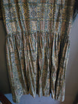 Vintage Volup Pastel Blue and Green Paisley Shirt Dress