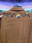 Vintage 90s Suede Chain Stitch Shirt