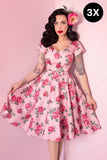 Gently Used Vixen Vanity Fair pink rose dress