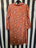 Vintage 30s Brown Long Sleeve Floral Dress