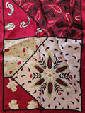 Vintage 90s Burgundy and Pink Paisley Long Silk Scarf