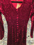 Vintage 1990s Burgundy Velvet Dress