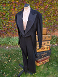 Antique 30s Wool Tuxedo Jacket with Tails and Pants