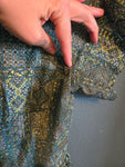 Vintage Volup Pastel Blue and Green Paisley Shirt Dress