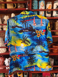 Vintage Y2K Blue and Yellow Aloha Hawaiian Shirt