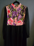 Vintage Volup Black Floral Maxi Dress