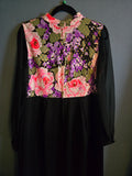 Vintage Volup Black Floral Maxi Dress