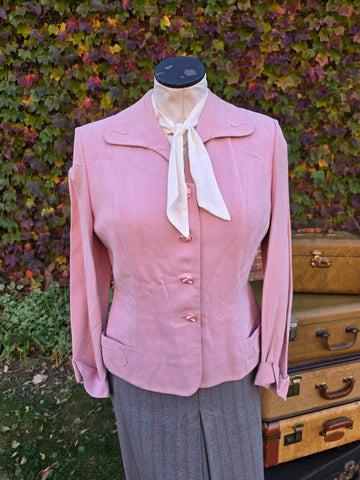 Vintage 40s Pink Travel Suit Jacket