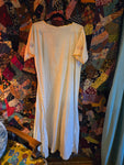 2X Vintage Victorian white yellow trimmed nightgown