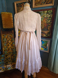 Vintage 70s Gunne Sax White & Pink Floral Dress
