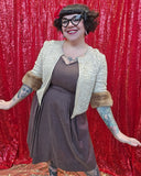 Vintage 50s Ribbon Jacket with Mink Fur Cuffs