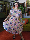 Gently Used Tatyana Pink and Yellow Daisy Dress