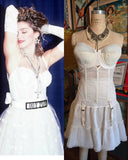 Vintage 60s white bustier corset top with garters