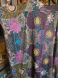 Vintage purple blue and brown geometric kaftan